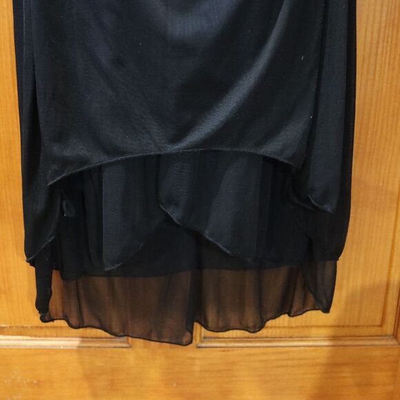 Dress Barn Y2K Black Formal Homecoming Prom Vintage Slim Dress Whimsy Goth LG - Picture 8 of 15
